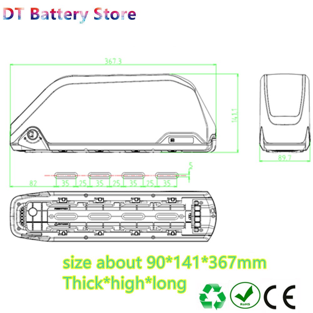 70 78 80 84 91 pcs 18650 Cells Ebike Battery Box 36v 48v 52v 15Ah 17Ah 19Ah 20Ah 25Ah 30Ah 31.5Ah Battery Case with Cells holder