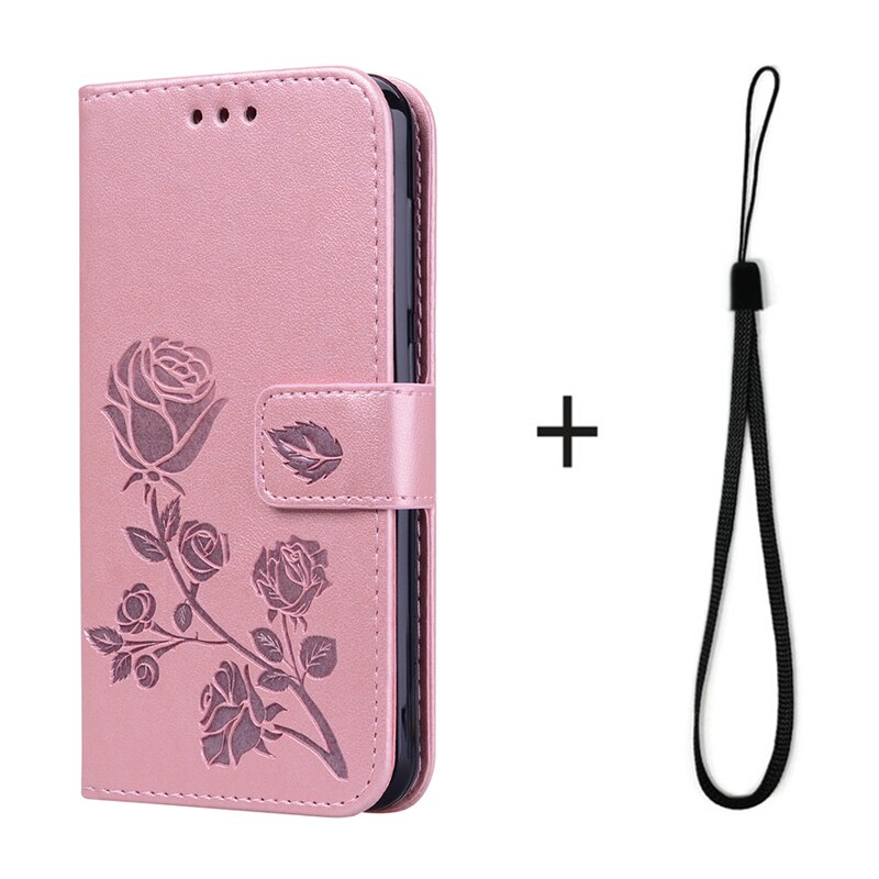 Odwróć skórzany pokrowiec na Xiaomi Poco M3 чехол Case portfel z tworzywa syntetycznego stojak Capa Funda Pocophone M3 M2010J19CG pokrowiec ochronny Etui: MGH Pink Strap
