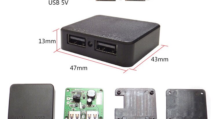 Allmejores 5 kpl aurinkopaneeli akku tee itse jännitteensäädin 5v 6v mobiililaturi virta kaksois usb liitäntärasia