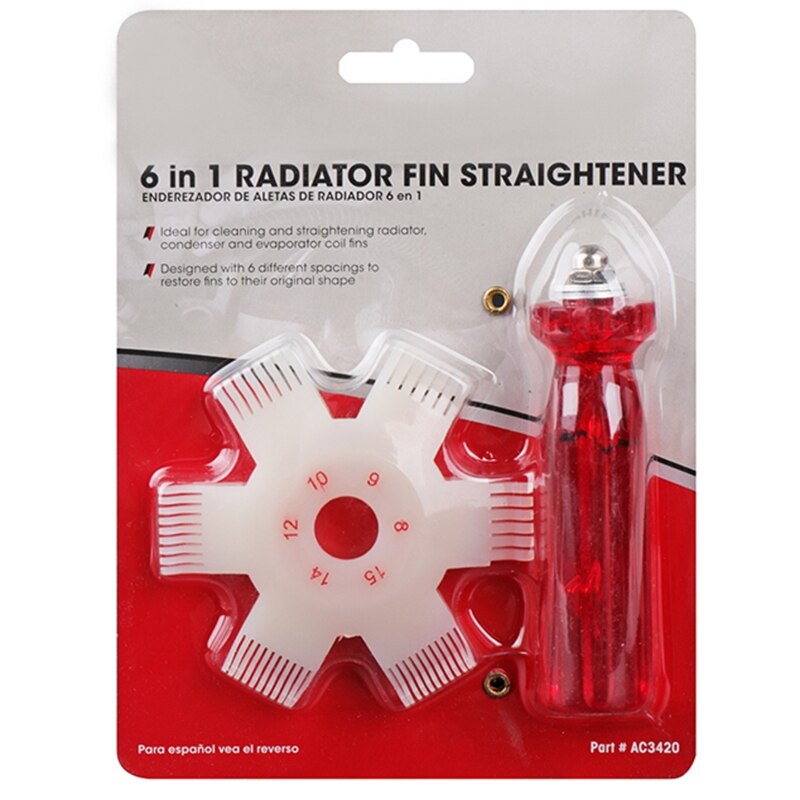 1PC 6 In 1 Radiator Fin Straightener Repair Tool Air Conditioner Condensor Coil 11x8cm
