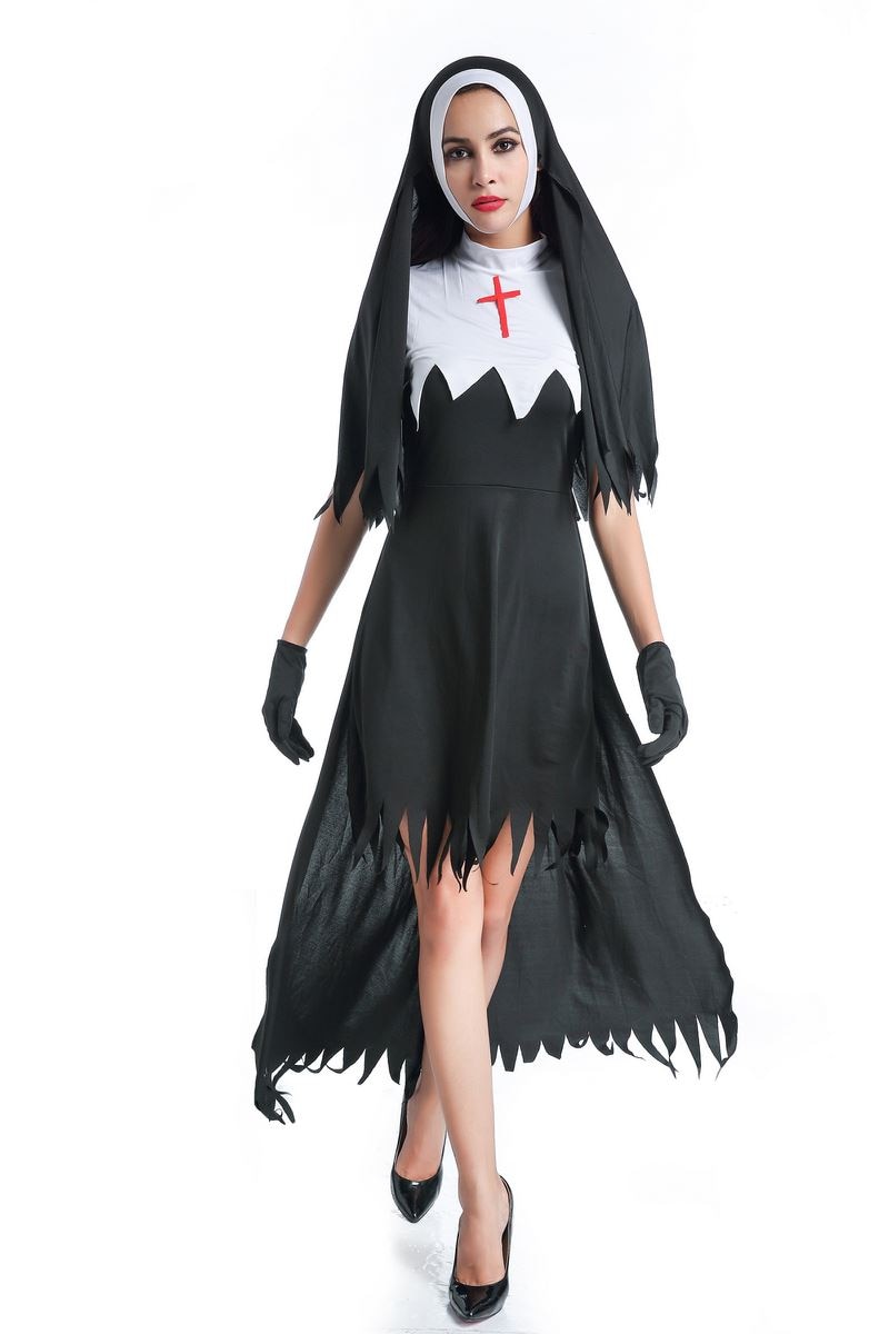 Kvinders plus size frygtelige nonnekostume