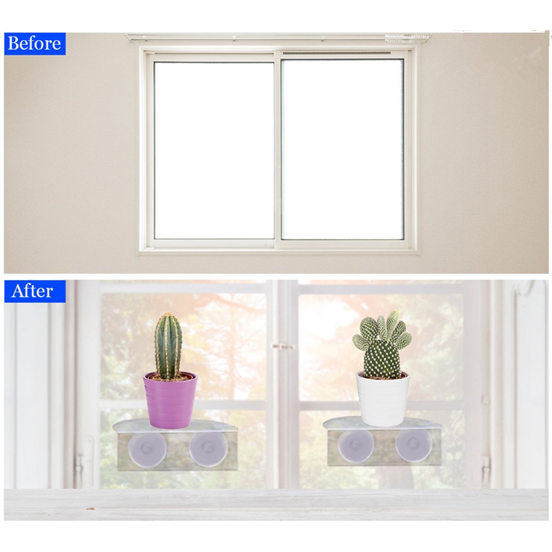 2 pièces acrylique rebord ventouse fenêtre étagère intérieur fenêtre plante étagère pour créer des plantes d'intérieur jardin