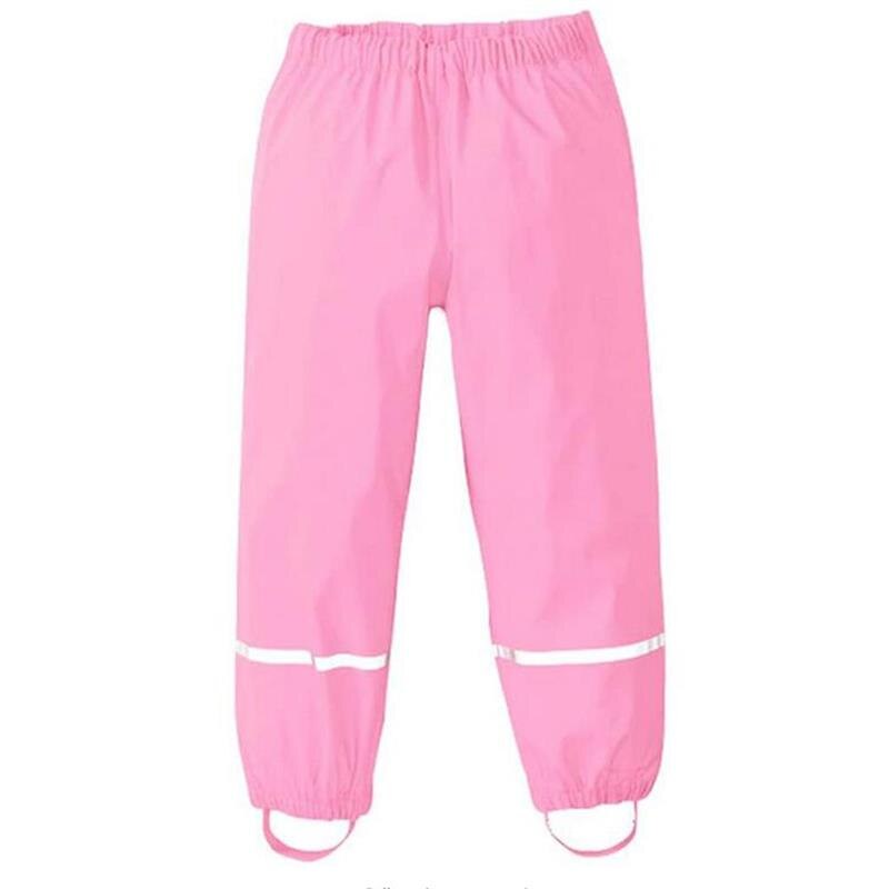 freundlicher Regen Schlauch Wind-und Wasserdichte Regen Hosen Atmungsaktive Schlamm Hosen für Mädchen Jungen draussen-Schlauch unisex: Helle Rosa / 86-92 cm