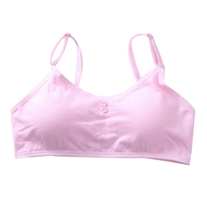 Kids Underwear Cotton Teen Training Bra for Girls Teenager Breathable Girl Vest Bras Children Clothing Random Color Training Bra: Pink