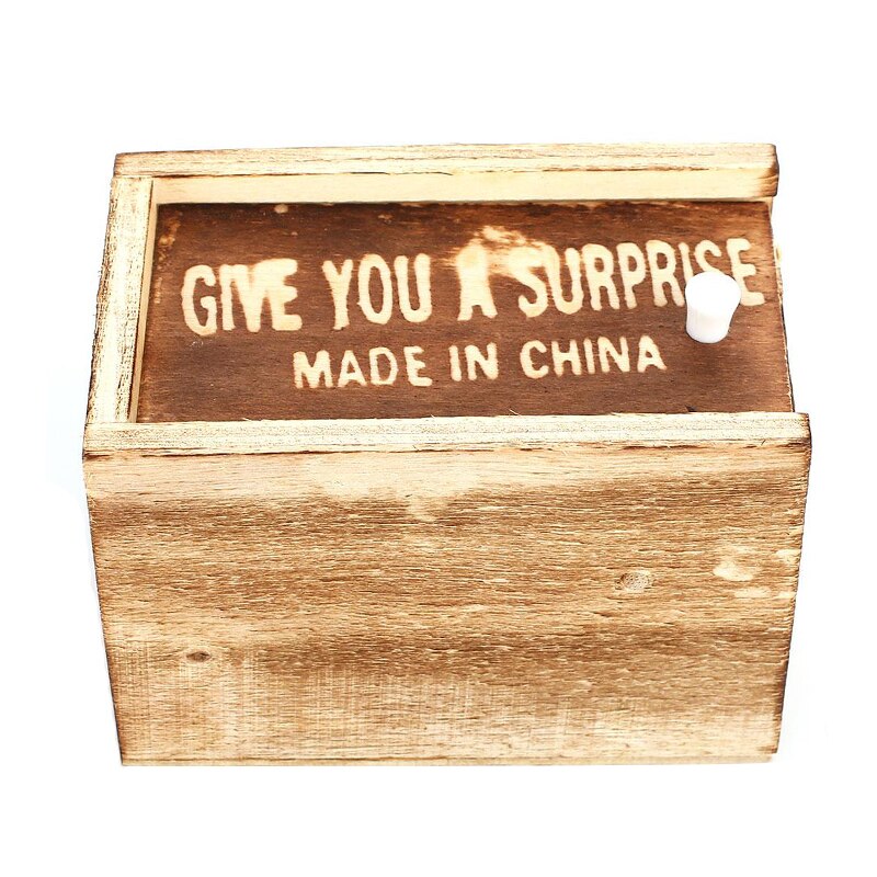 Funny Scare Box Wooden Prank Spider Hidden In Case Prank-Wooden Scarebox Interesting Novelty Play Trick Joke Toys Halloween