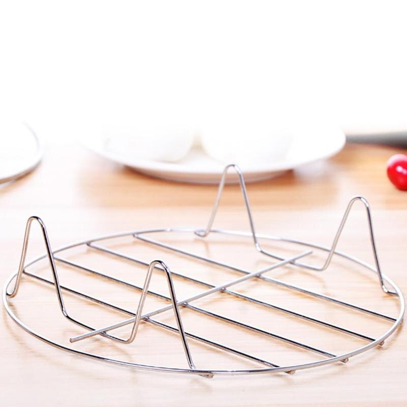 1pcs de aço inoxidável cremalheira de vapor de refrigeração quatro-canto almofada cozinhar ovo arroz cremalheira isolamento fogão prato de vapor anti-escald w3q4