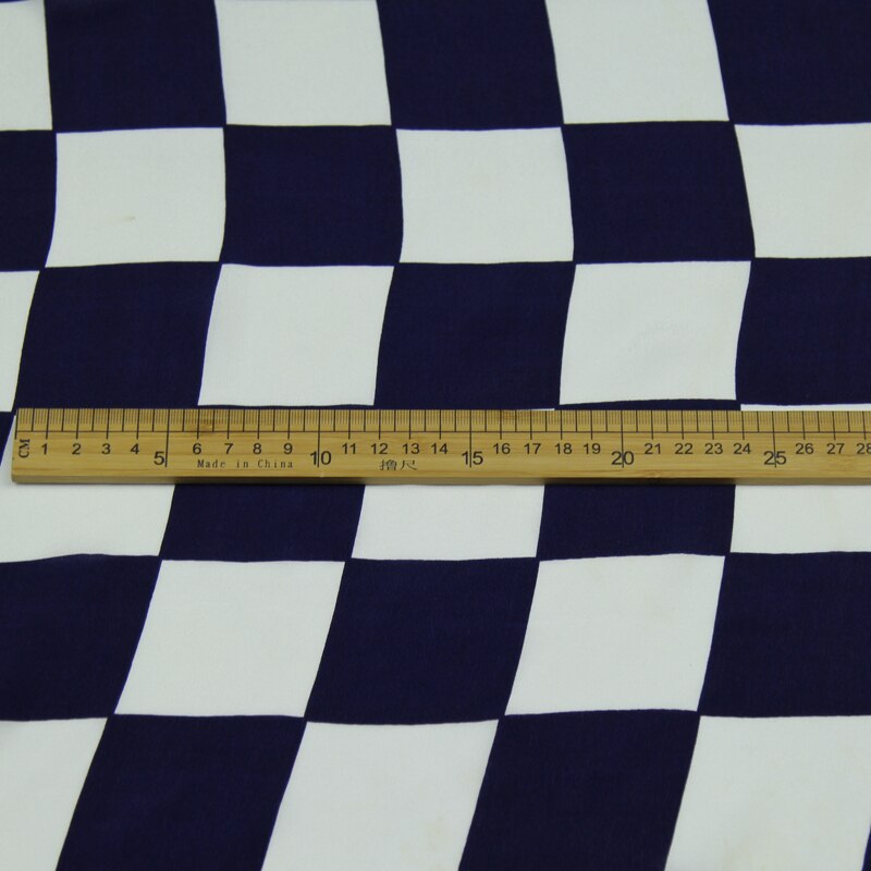 Guinga Impresión de seda de tela china de crepé plaid patrón geométrico SCDC807
