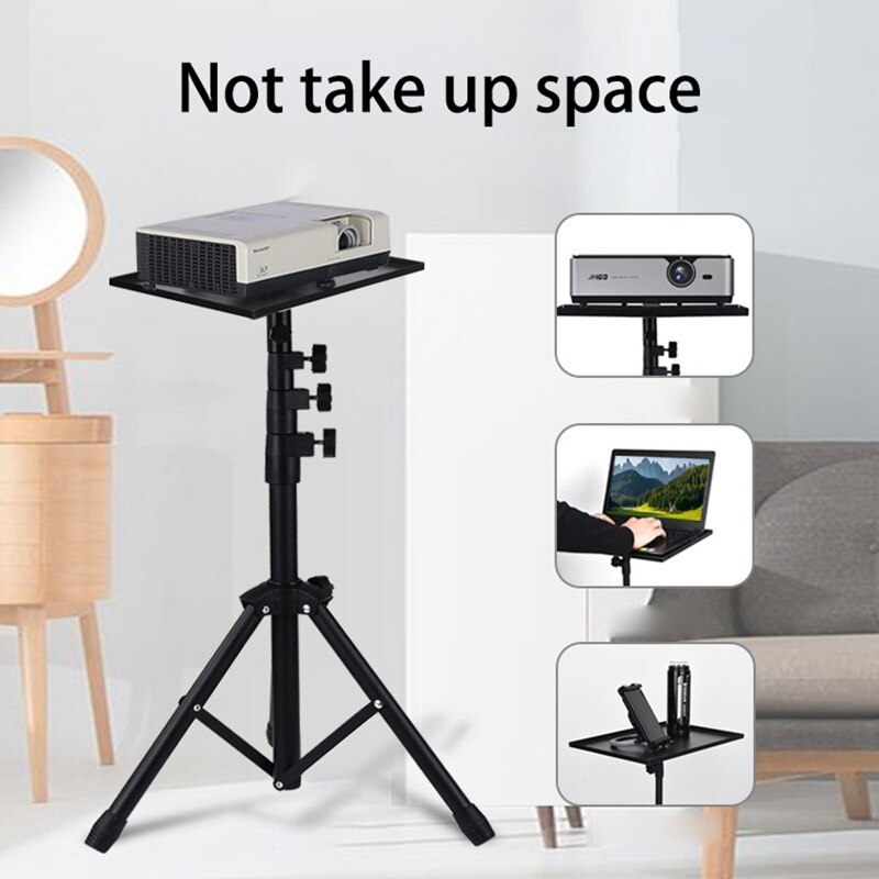 Laptop Computer Floor Tripod Multi-Function Adjustable Telescopic Floor Storage Projector Bracket Height: 51-115CM