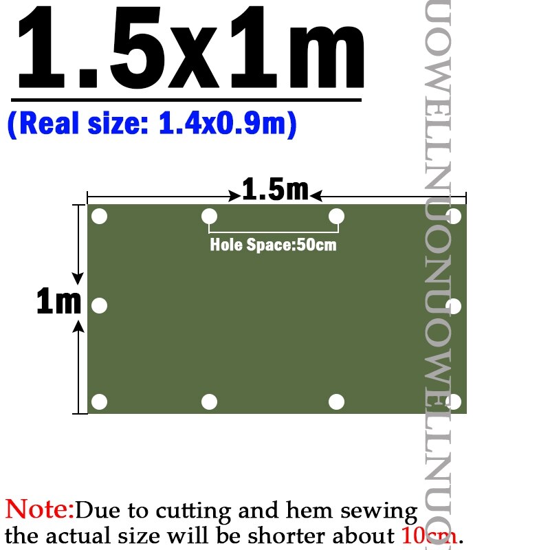 Donker-Groen Zeildoek Organische Siliconen Canvas Tuin Pergola Cover Outdoor Camping Tent Luifel Zeil Boot Truck Regendicht Doek: 1.5x1m