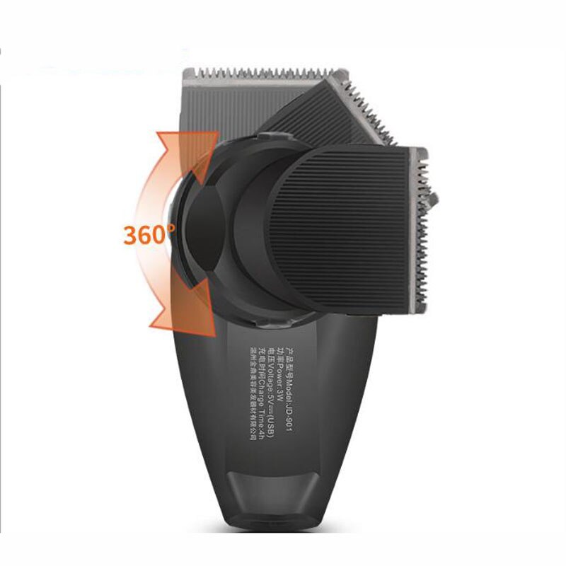 Tondeuse à cheveux électrique rechargeable, coupe-cheveux et barbe, rotative à 360 degrés, auto-assistance, chargeur USB