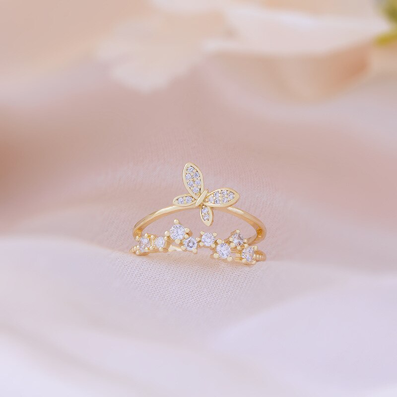 luxe nana bijoux de corps ring mariage bagues accessoires vintage femme bijoux femme bague femme Bague en forme de papillon pour femme, accessoire de , bijou polyvalent quotidien, Vintage, mariage