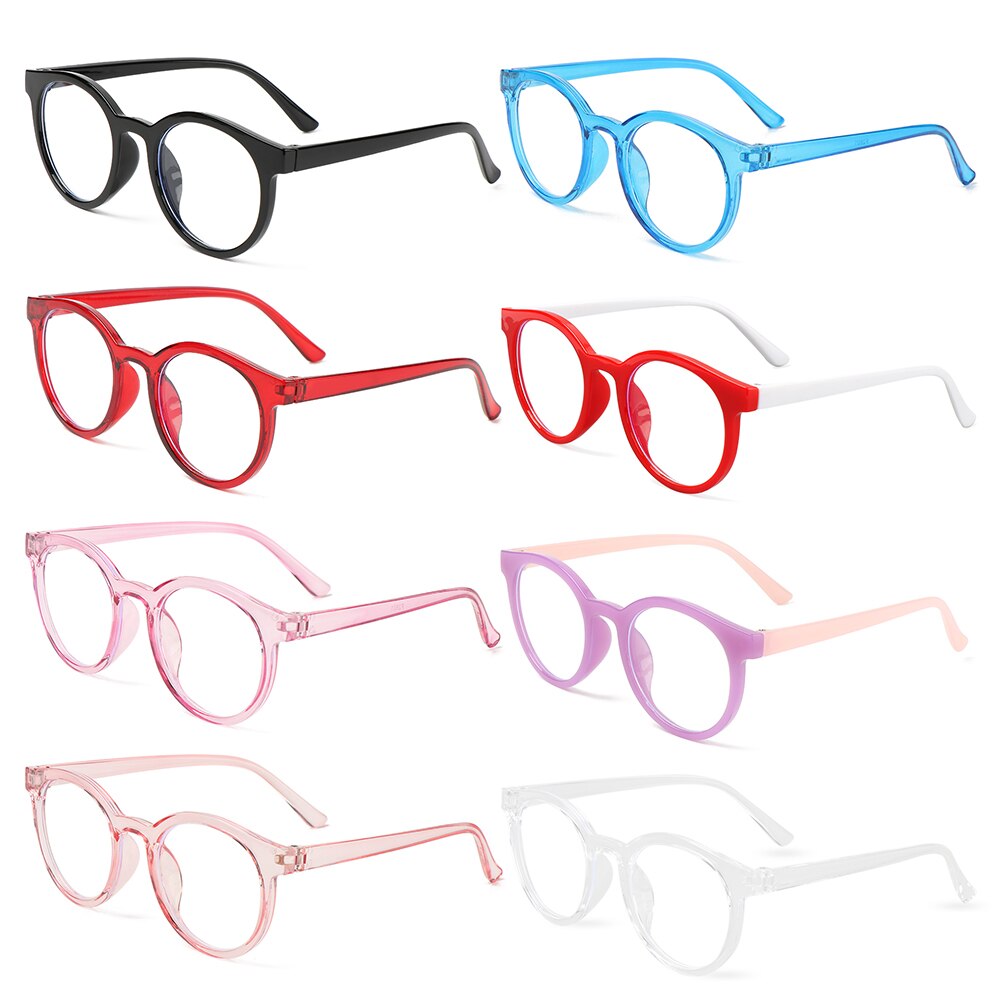Kids Boys Girls Anti-blue Light Glasses Round Ultra Light Frame Game Glasses Computer Protection Anti-fatigue Eyeglasses