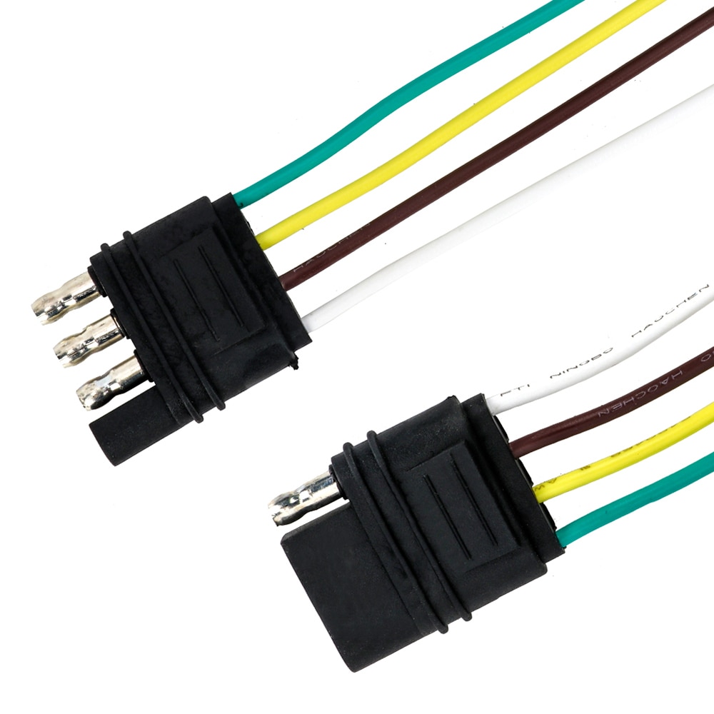 4-pin Flat Plug with Socket Trailer Cable Adapter AWG Wiring Harness Connector Trailer Power Socket