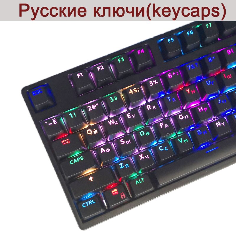Russian/ PBT English Languag Keycaps Variety Of Color Choices For Cherry MX Mechanical Keyboard Key Cap Switches 104 Keys