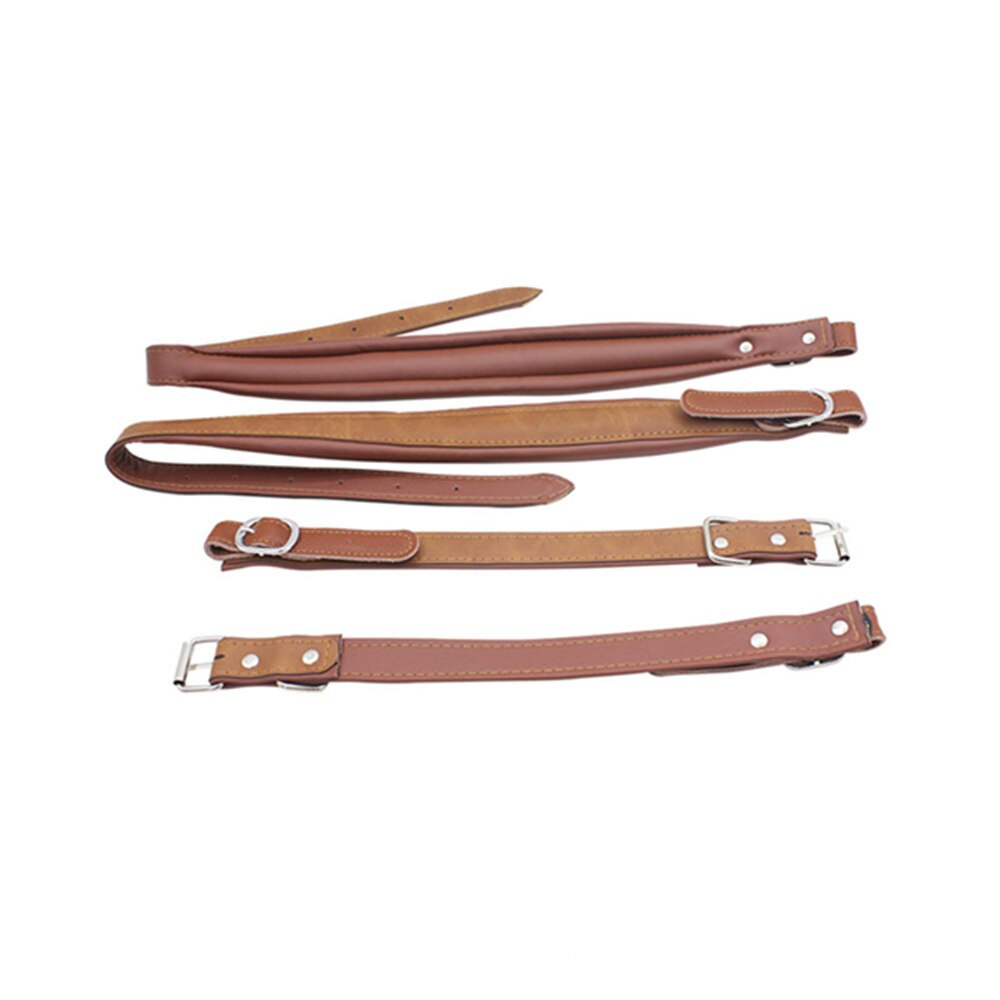 One Pair Adjustable Synthetic Leather Accordion Shoulder Straps for 16-120 Bass Accordions Keyboard Instruments: Brown
