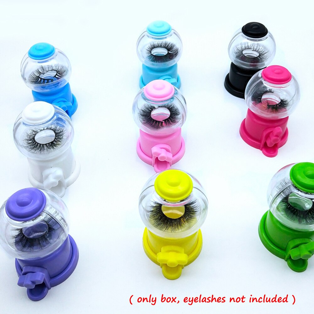 1PC False Eyelashes Packaging Box Small Snail Candy Machine Polygonal Lash Boxes Eyelashes Case Makeup Storage Tool