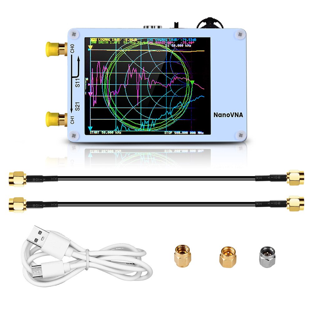Nano VNA Vector Network Analyzer 50KHz-900MHz Digital Touching Screen Shortwave MF HF VHF UHF Antenna Analyzer Standing Wave: Default Title
