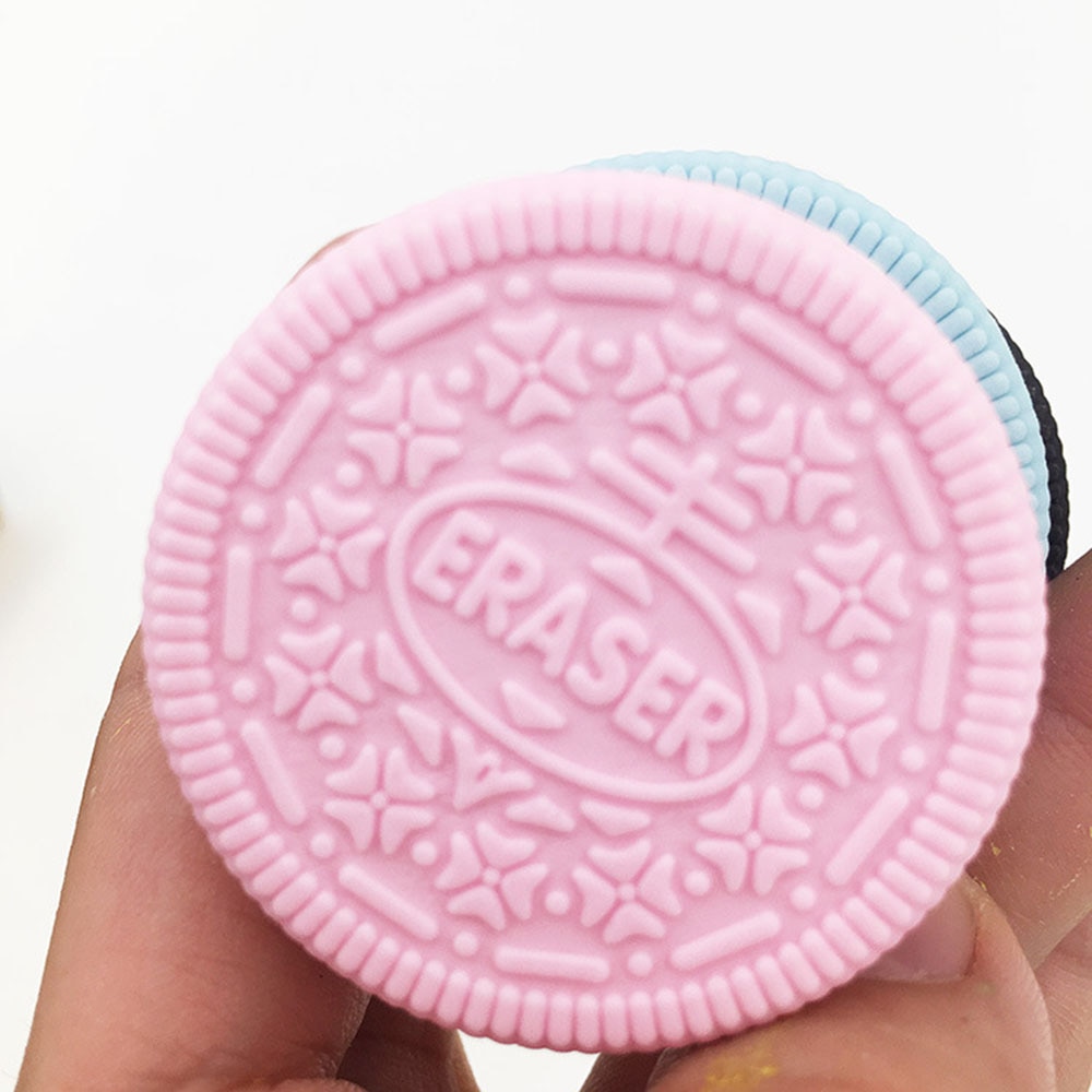 1PCS Biscuit Eraser Chocolate Cake Sandwich Cookie Modeling School Office Supplies Dessert Style Rubber Stationery