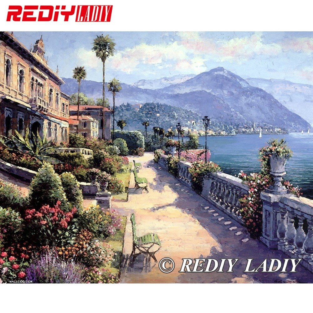 30x38cm 3D Accurate printed crystal beads embroidery kit Hill beadwork crafts needlework diy beads cross stitch APT557