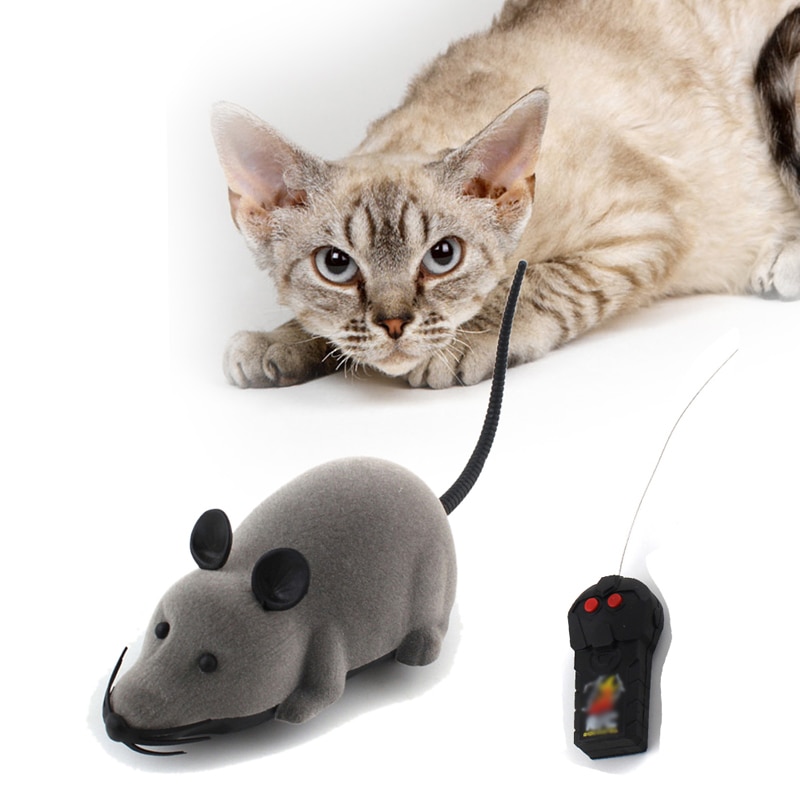 Sjovt kæledyr kat legetøj trådløst rc rotte mus legetøj fjernbetjening katten speelgoed kat legetøj sæt