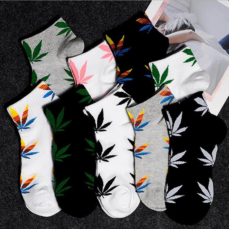 Mannen Sokken Maple Leaf Sokken In De Buis Katoen Skateboard Hennep Bladeren In De Buis Sokken Trend Koreaanse street Sport Sokken