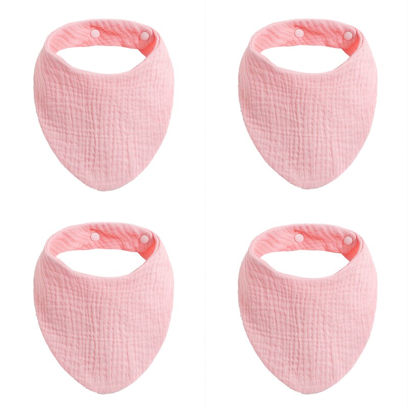 4Pcs/ Lot Cotton Baby Bibs Adjustable Triangle Newborns Saliva Towel Toddler Baby Boys Bib Burp Cloth Scarf Baby Shower: WKD40013