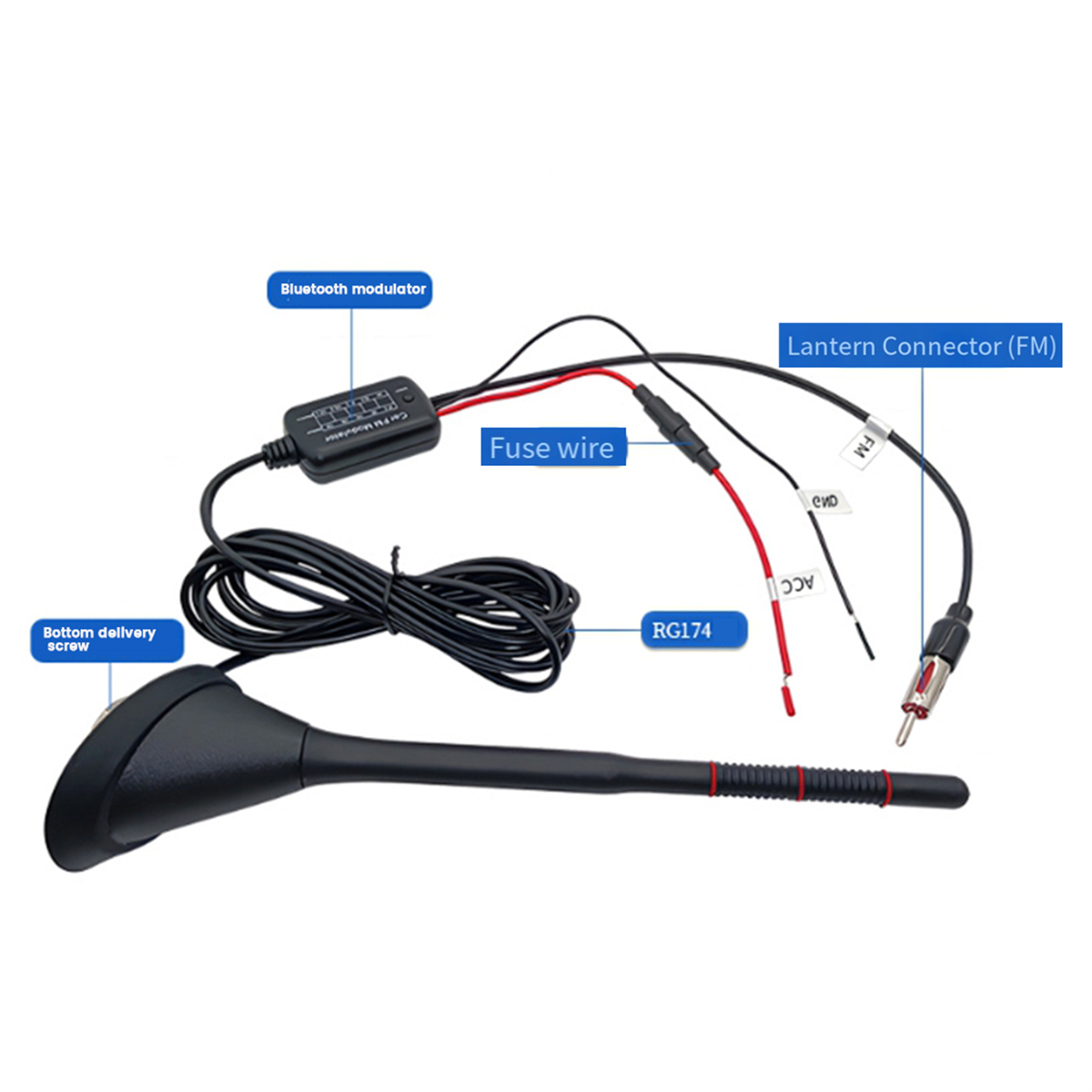 Auto Dab + Gps + Fm Antenne Auto Actieve Radio Antenne Met Bluetooth Modulator Waterdicht Stofdicht Universeel