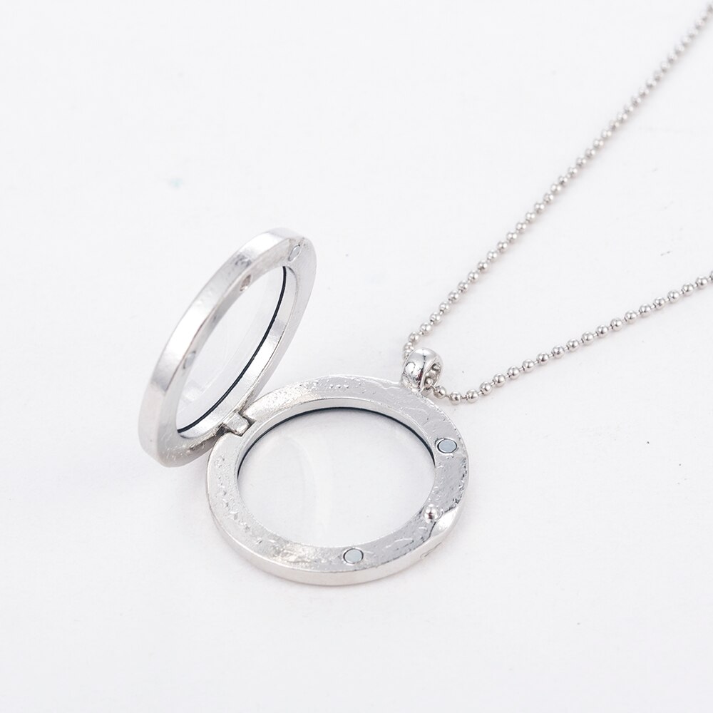 3cm Runde Wohnzimmer luxuriöse Speicher Foto Für Schwimm Charme Glas Medaillon Anhänger Halskette Für Frauen Rose Gold Kette