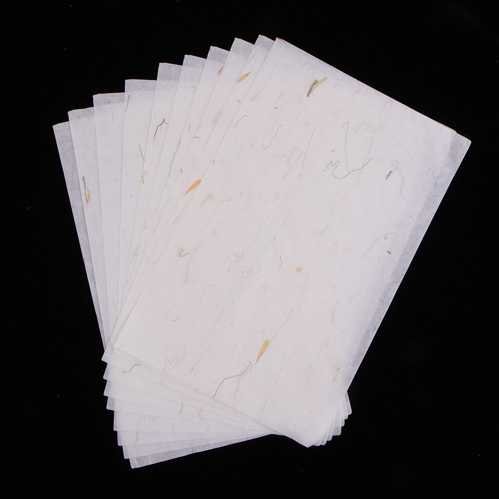 Papel Washi de arroz hecho a mano, papel de papelería para Letras, escritura, confección de tarjetas, papelería para manualidades artístico de recortes, 10 Uds.