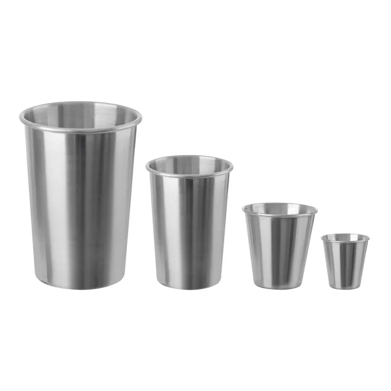 Stainless Steel Metal Cup Beer Cups White Wine Glass Coffee Tumbler Travel Camping Mugs Drinking Tea Mug Set Outdoor
