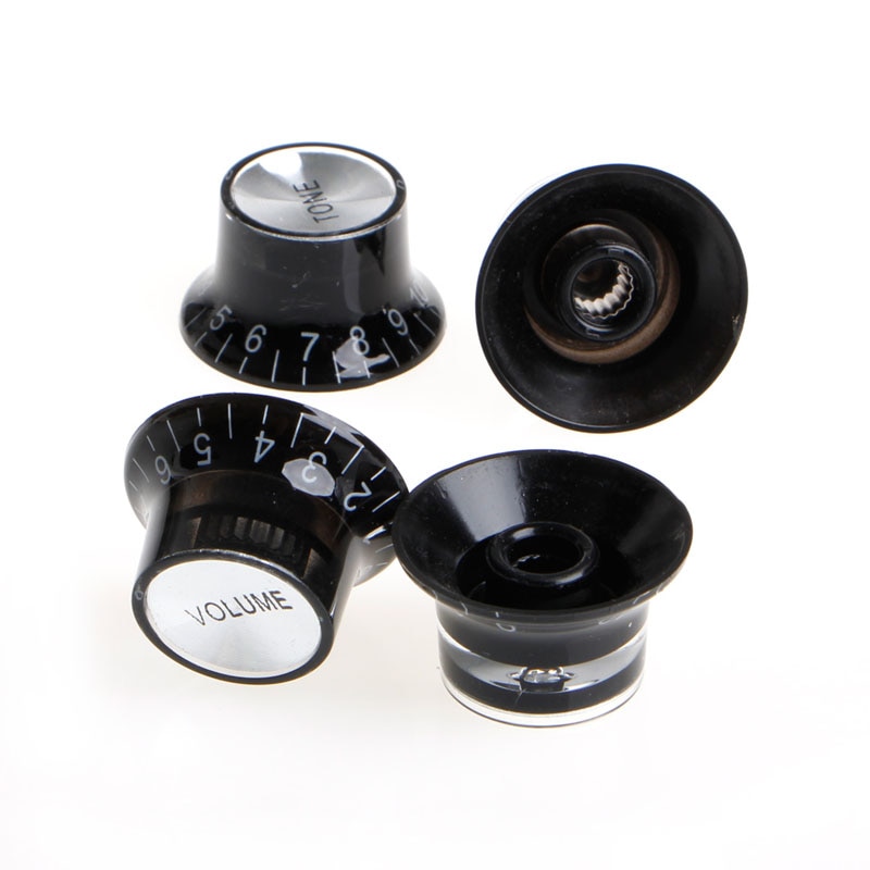 Gitar tilbehør kontroll knotter sølv topp hat bell for gibson les paul