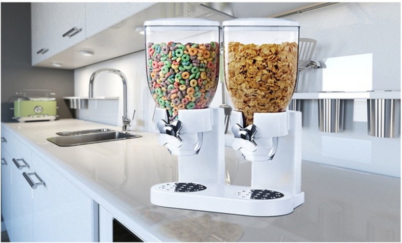 Doppel-geleitet getreide maschine getreide Fass lebensmittel dosen Hause täglichen doppel-tasse getreide Separator