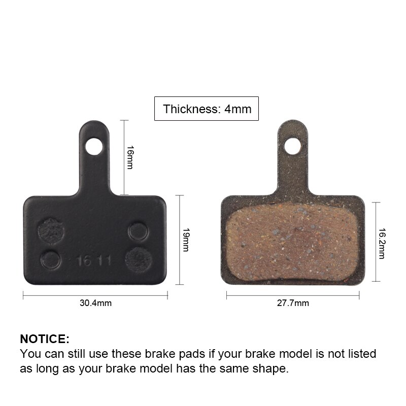 BIKEIN 4 Pairs MTB Bike Resin Disc Brake Pads For Shimano M375 M395 M416 M445 M446 M485 M495 M515 M525 Auriga Pro