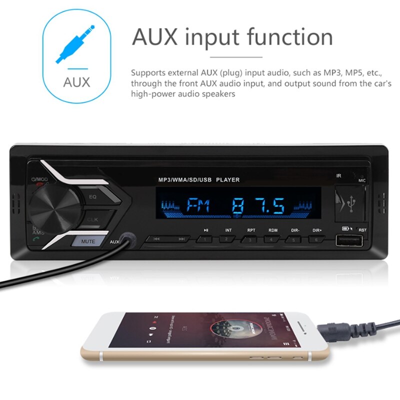 Universal Car Radio Modern Bluetooth MP3 Player AUX Classic Cars Stereo Head Unit with Remote