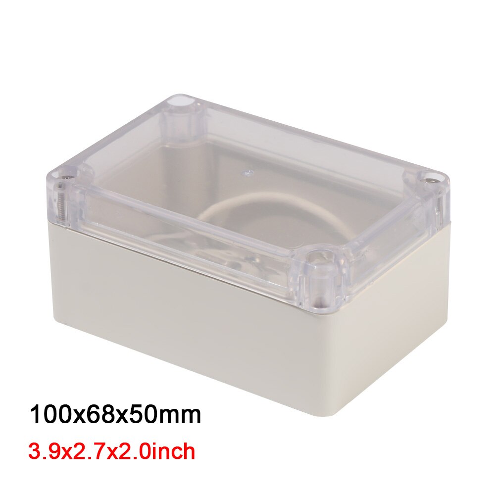 Enclosure Electronic Instrument Housing Case Waterproof Plastic Junction Box Transparent Cover Electrical Project Outdoor Boxes: 100x68x50mm
