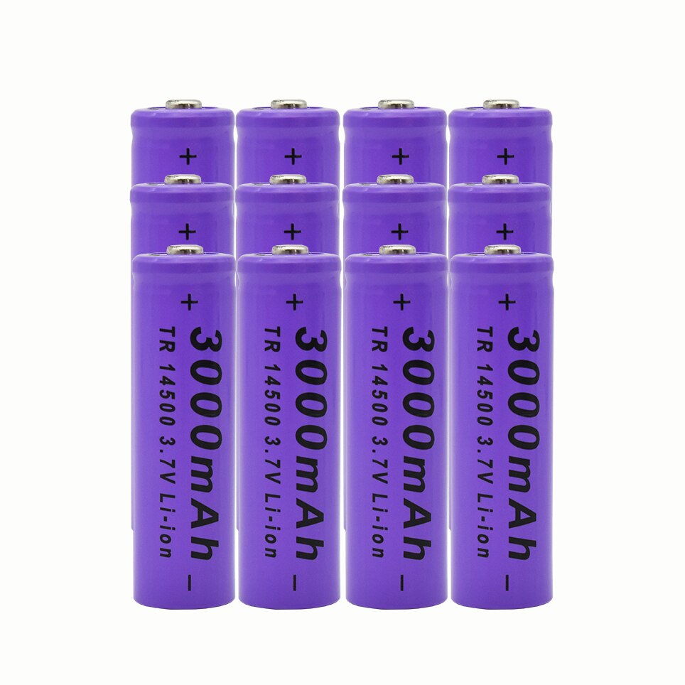 100% 14500 Lithium Batterij 3.7V 3000Mah Oplaadbare Batterijen Kan Lassen Nikkel Vel Bateria Voor Torch Led Zaklamp Speelgoed