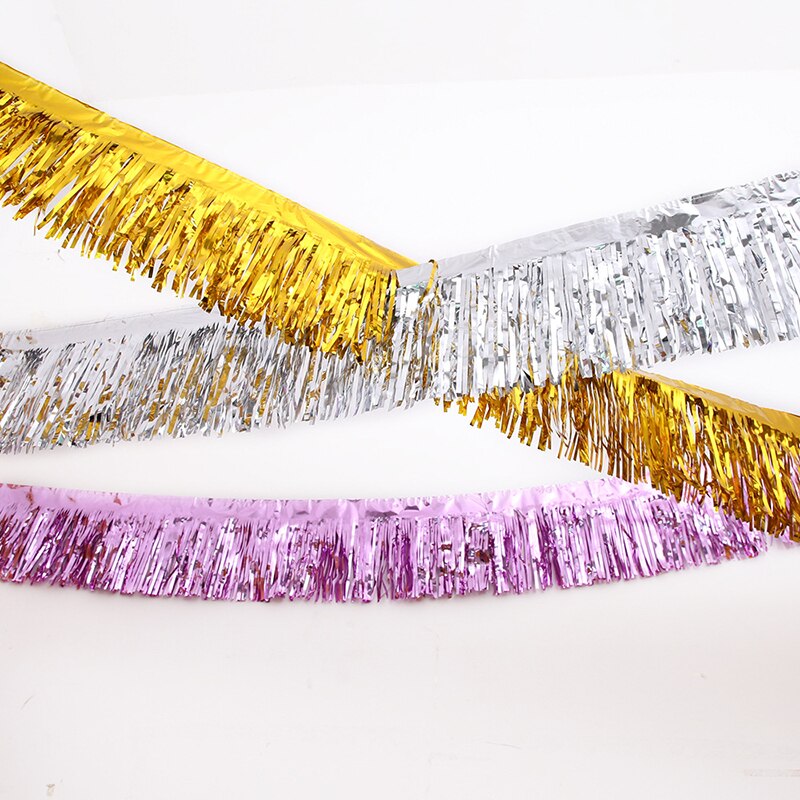 2.75M Foil Tinsel Banner Party Decorations Anniversaire Wedding Decoration Birthday Party Backdrop Easter Tassel Foil Curtain