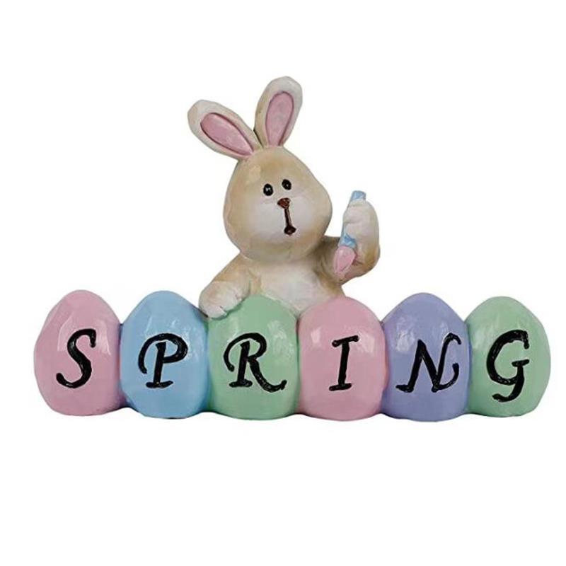 Corona con estampado de conejo de pascua, colgante de huevo de conejo para , decoración de Ambiente, decoración de pared para el hogar, accesorios,: Stand Rabbit A