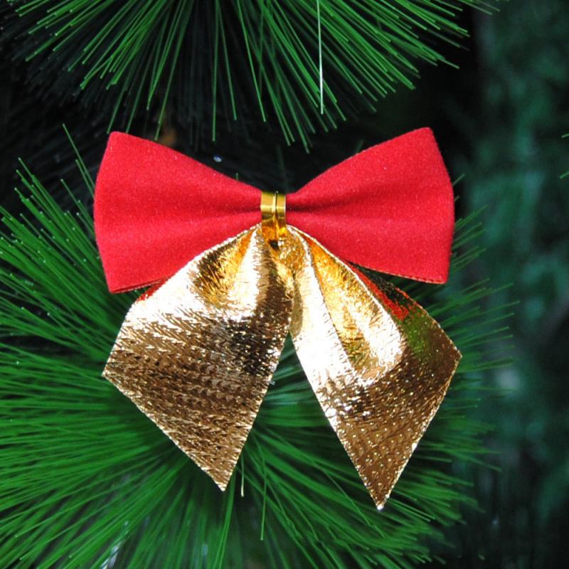 Stuks Goud Zilver Rode Kerst Bows Kerstboom Dec Grandado