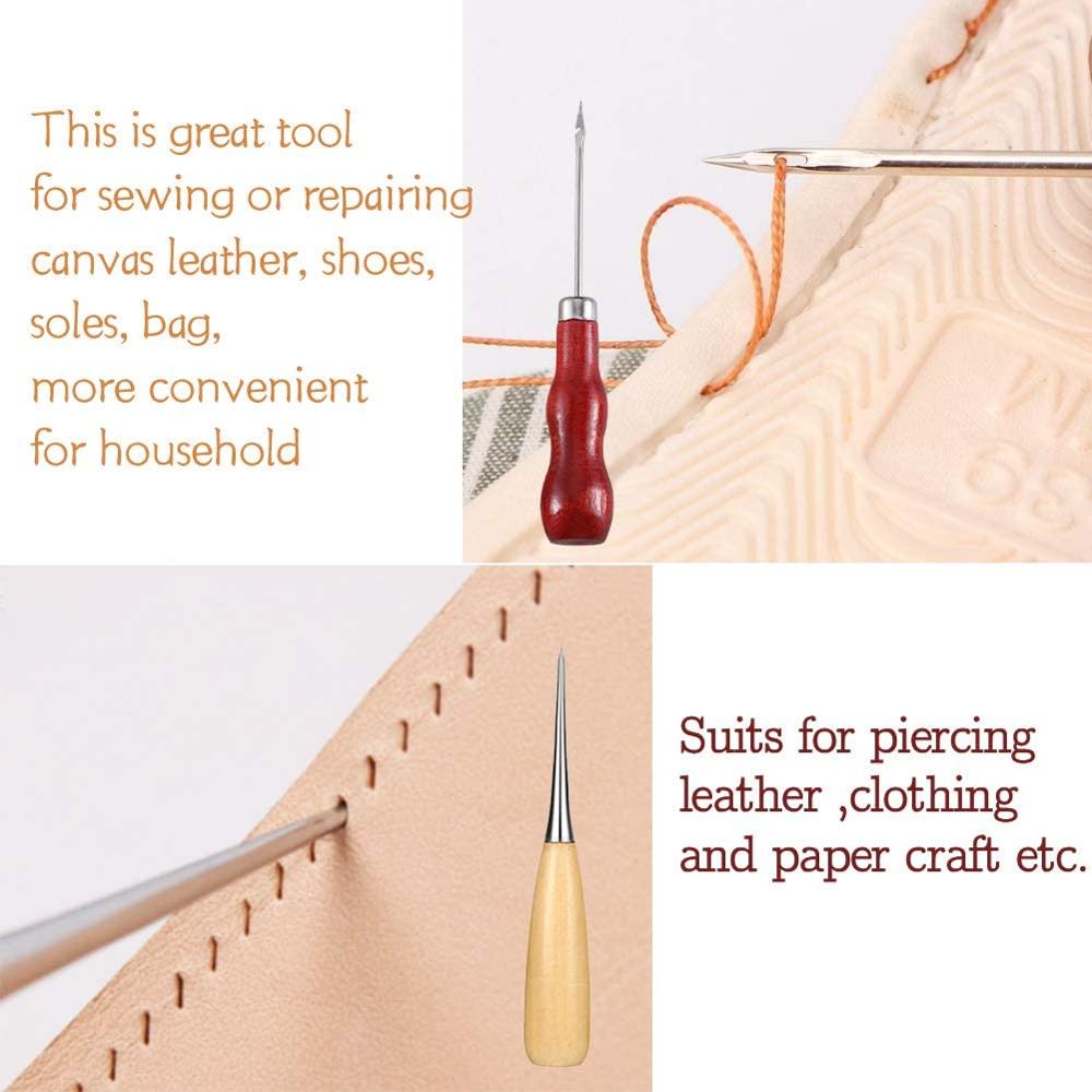 LMDZ Leather Working Kit, Leather Thread, Upholstery Sewing Needles, Liquid Glue, Instructions for Leathercraft and DIY Project