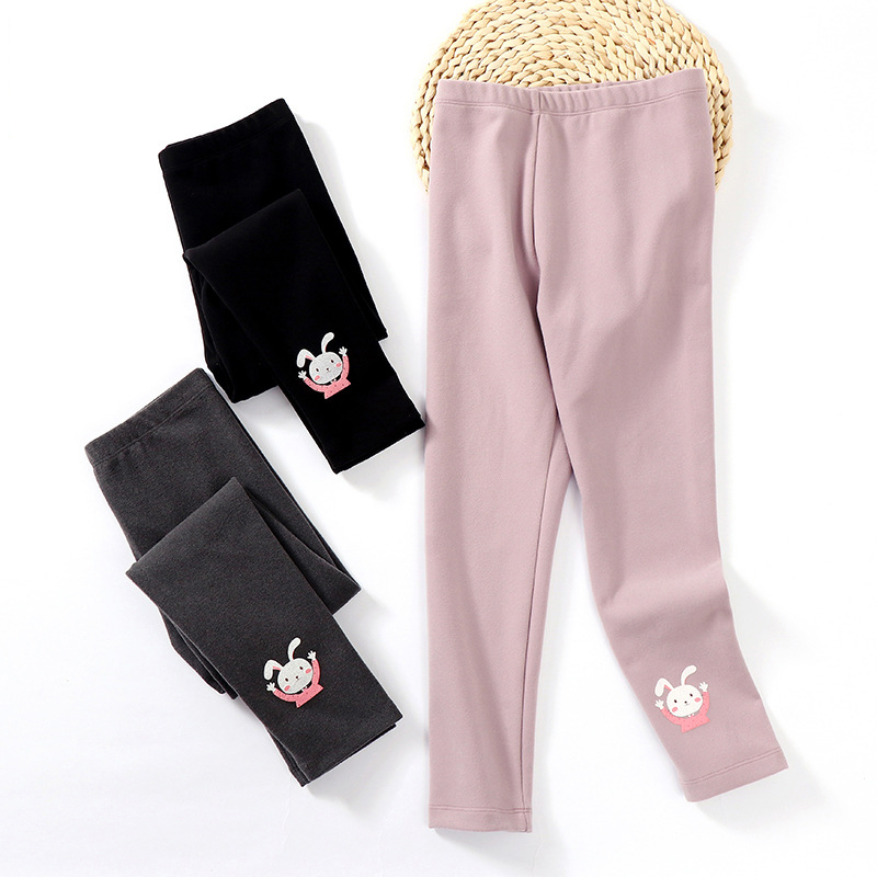 Kids Girls Leggings Spring Autumn Cartoon Rabbit Pattern Long Tight Pants for Children