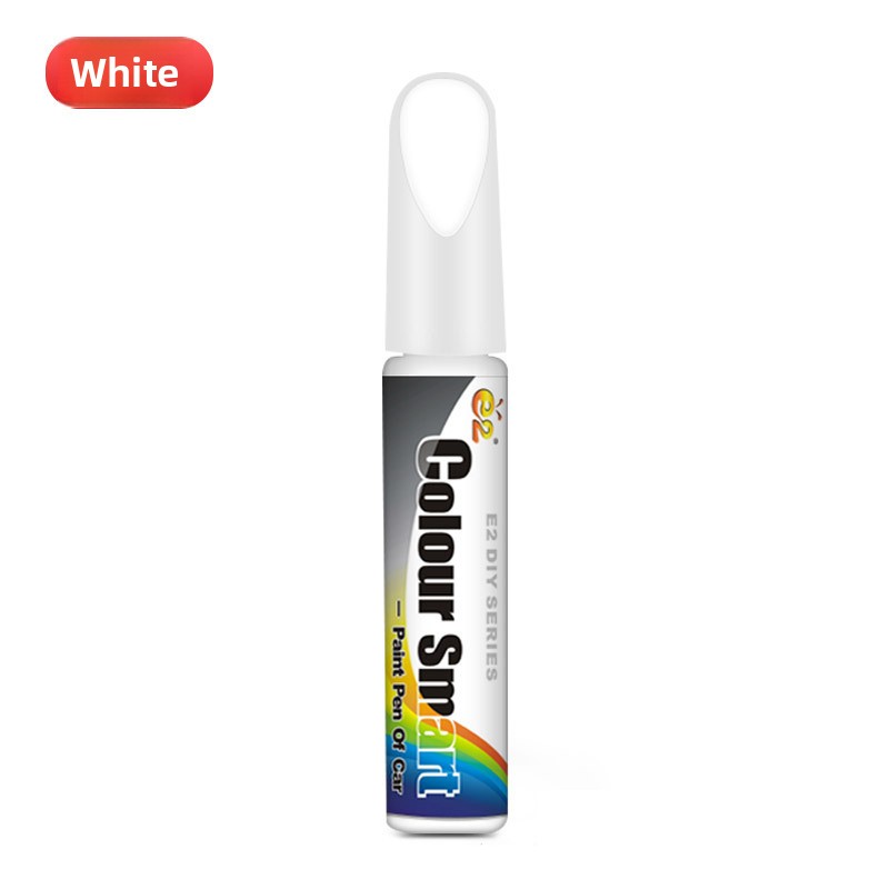 Auto Touch Up Paint Pen - Krasreparatieset voor auto's, vrachtwagens en SUV's - Hoogglans verffuller met borstel en fijne punt (7 kleuren): WHITE