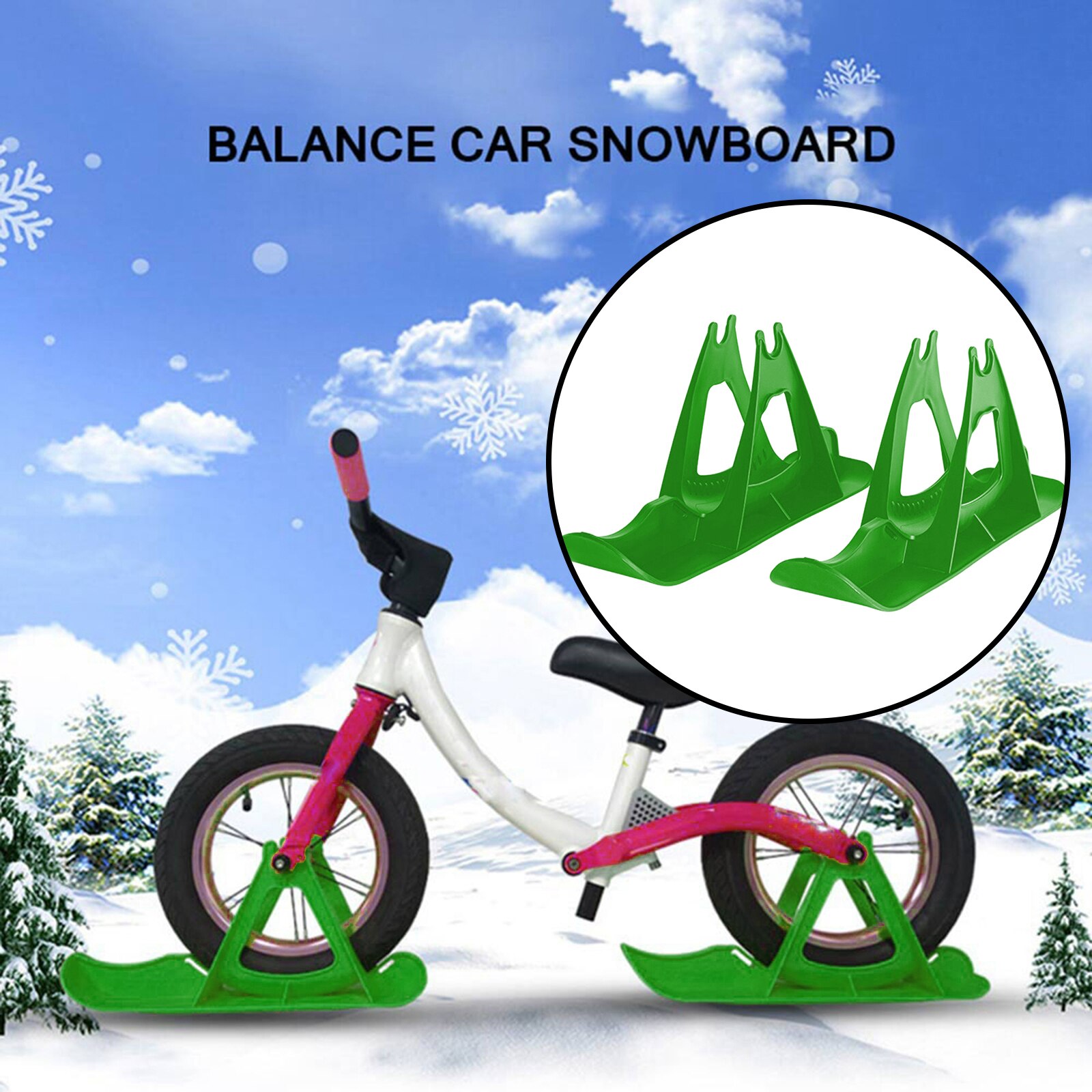 Pe Ski Balance Bike Slee Slee Speelgoed Sledge Snowmoilble Attachment Ski Loopfiets Pe Sleds Jaar Cadeau