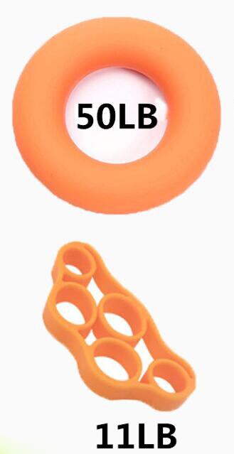 2Pcs/set Hand Gripper Grip Silicone Ring Hand Resistance Band Finger Stretcher-Exercise Forearm Wrist Training Carpal Expander: orange set