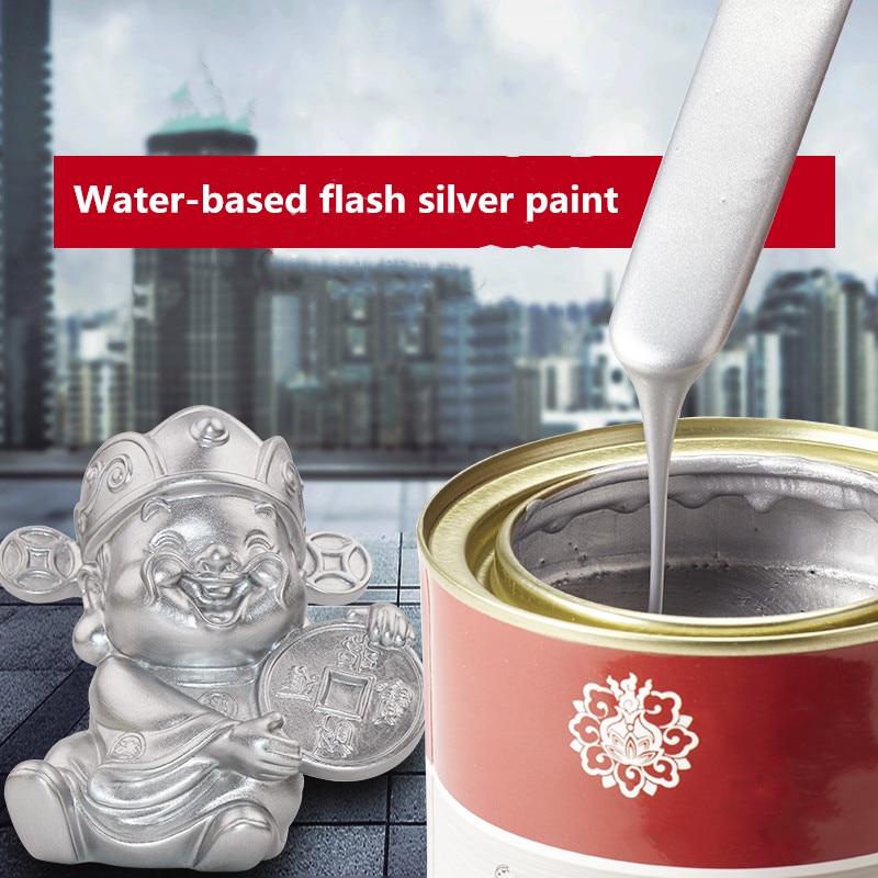100g/350g Water-based Silver paint Metal anti-rust paint silver paint, for wood, statue, Wall,furniture , safe, non-toxic paint