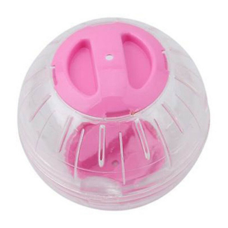 1pcs1 0/12cm Hamster cochon d'inde exercice boule en cours d'exécution Transparent poreux Simple opération en plastique jouet interactif pour animaux de compagnie: 1 pcs pink / S