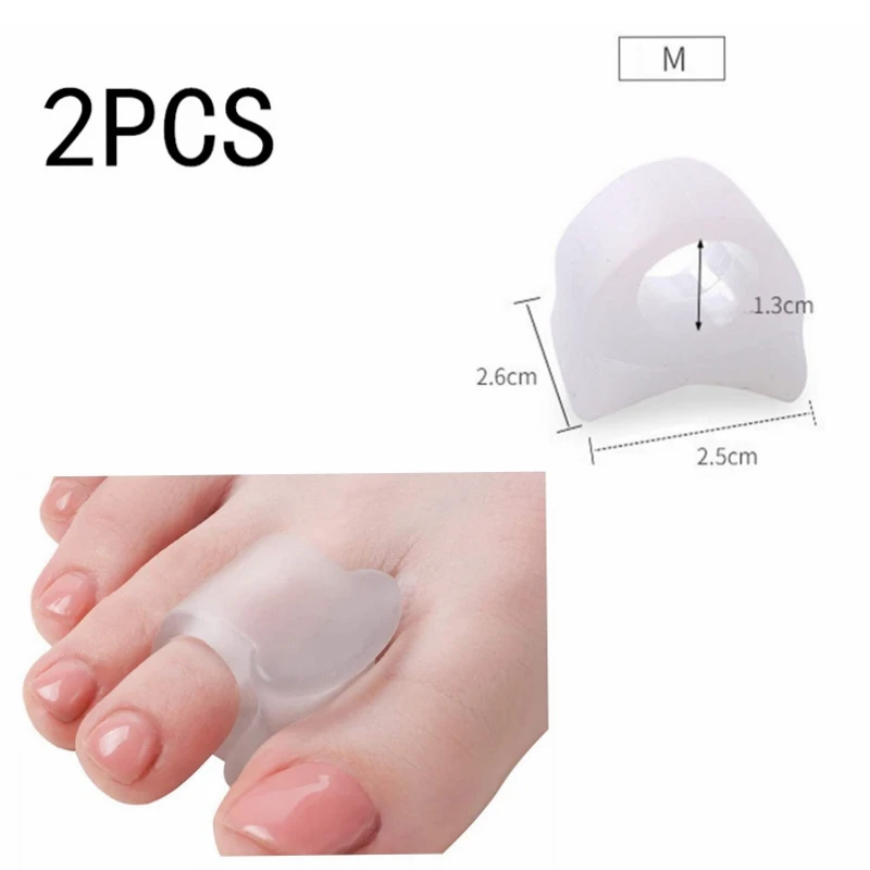 Separadores de dedos de los pies, protector de juanete de silicona, cuidado de los pies, separador ortopédico de dedos, almohadilla correctora, herramienta para el cuidado de los pies, 1 par
