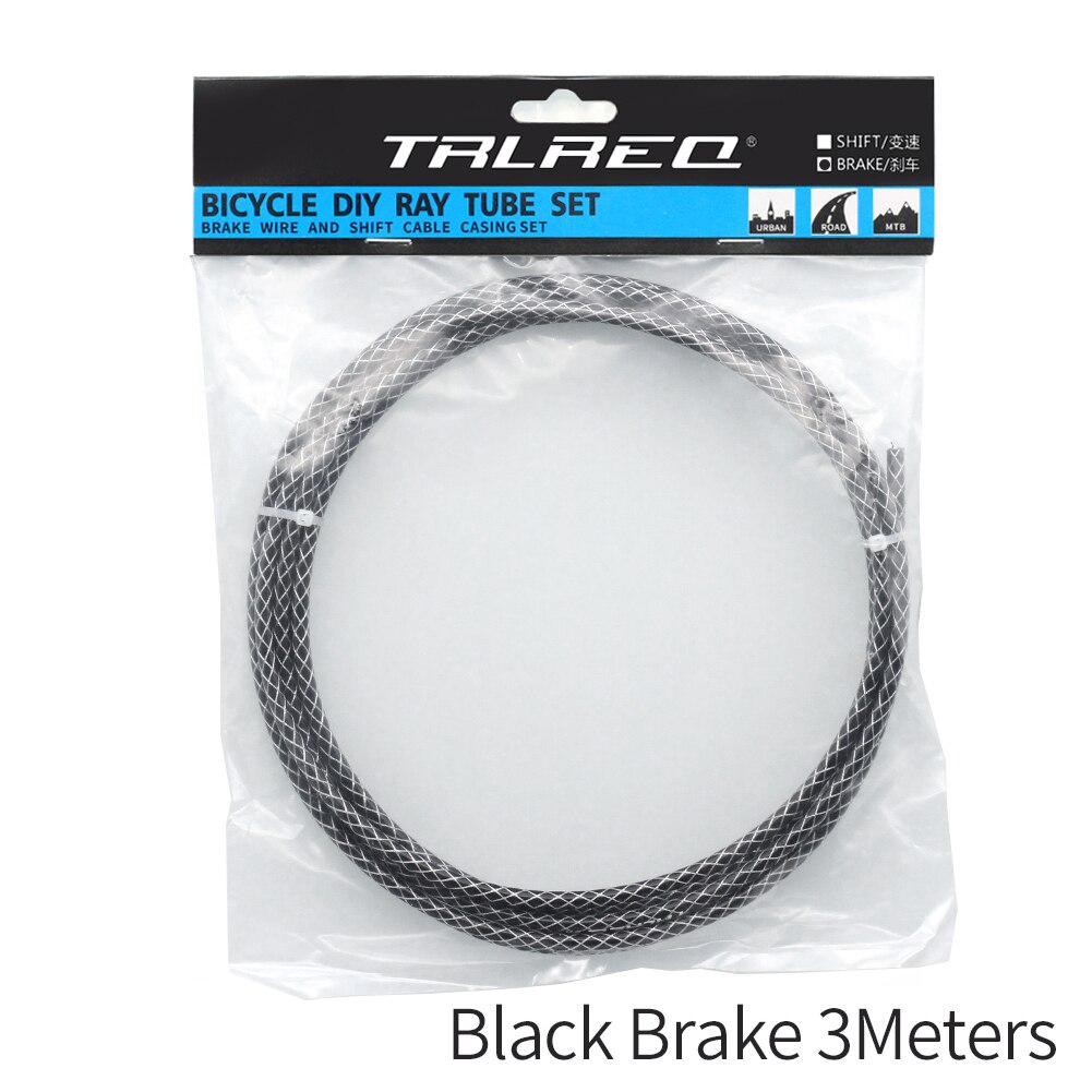 3m 5mm Replacement Part Wire Tube Universal Steel Road Bicycle Bike Brake Shift Cable Housing Weaving Line Cycling Equipment: Black Brake