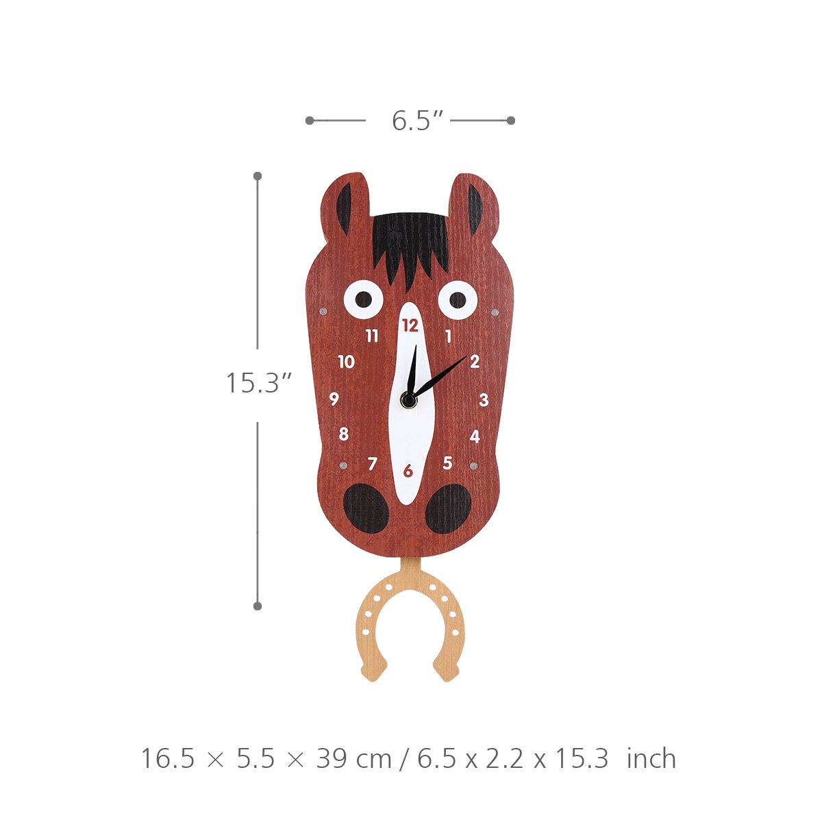 Tooarts dessin animé Animal horloge Lion horloge MDF en bois horloge murale pour enfants chambre salon, décor à la maison: green