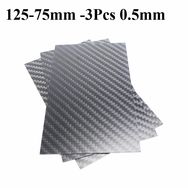 3Pcs 125mm X 75mm Real Carbon Fiber Plate Panel Sheets 0.5/ 1/ 1.5/ 2/ 3mm 4mm 5mm Thickness Composite Hardness Material Cutting: WHITE
